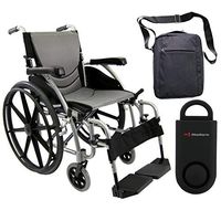 Karman S-Ergo 115 Ultra Lightweight Ergonomic Wheelchair | Seat Size 18" X 17" | Swing Away Footrest | Fixed Wheels and Mag Wheels in Silver & Free Black Safety Alarm!!