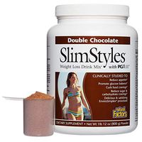 PGX by Natural Factors, SlimStyles Drink Mix, Supports Healthy Weight Management and Helps Reduce Appetite, Double Chocolate, 28 oz (12 servings)