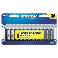 Rayovac Alkaline Batteries, AA, Peggable Large Card, 36/Pk