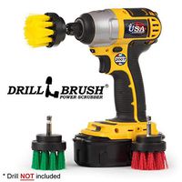 Drill Brush - Grout Cleaner - 2-inch Diameter Multi-Purpose Spin Brush Kit - Kitchen Accessories - Scrub Brush - Cast Iron Skillet - Scrubber - Bird Bath - Shower Cleaner - Bath Mat - Calcium - Rust