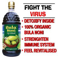 Bula Noni®- 100% Certified Organic Juice (Single Bottle x 33.8 Fl.Oz) High Levels of Antioxidants | Cold Pressed from Organic Noni Fruits. Boosts Immune System, Fight The Virus.