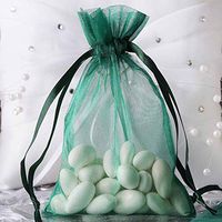 Efavormart 50PCS Hunter Organza Gift Bag Drawstring Pouch Wedding Favors Bridal Shower Treat Jewelry Bags - 4"x6"