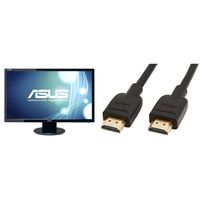 ASUS VE248H 24" Full HD 1920x1080 2ms HDMI DVI VGA Back-lit LED Monitor & AmazonBasics High-Speed 4K HDMI Cable, 6 Feet, 1-Pack