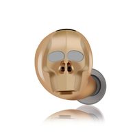 Stheanoo Mini Wireless Earphones BT Skull Shaped In Ear Earphone Handsfree Hidden Earbuds Sports Business Headphones for IOS Android (Gold)