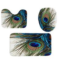 YAYUMI 3pcs Non-Slip Fish Scale Bath Mat Bathroom Kitchen Carpet Doormats Decor