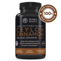 Ceylon Cinnamon - Organic True Cinnamon, Healthy Blood Sugar Support, Natural Antioxidant - Dietary Supplement - 60 Vegetarian Capsules