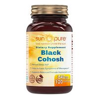 Sun Pure Premium Quality Black Cohosh 540 Mg, Capsules Glass Bottle - Promotes Female Hormonal Balance - Natural Sleep Aid - Reduce Hot Flashes (120 Count)
