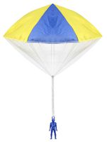 Aeromax Original Tangle Free Toy Parachute has no strings to tangle and requires no batteries.  Simply toss it high and watch it fly!