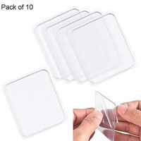Ywhomal Traceless Super Sticky Gel Pads Anti-Slip Double Sided Gripping Pads for Auto Car Home Cell Phone Glass Photo Holder with Easy Remove Washable Reusable Design Pack of 10 (Transparent)