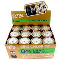 12pc VINNIC ER20MSG D Size Extra Heavy Duty Batteries MN1300, NEDA 13A
