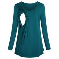 ❤Ywoow❤ Women's Long Sleeve Maternity Layered Nursing Tops for Breastfeeding Bouse (XL, Green)