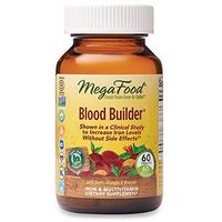 MegaFood, Blood Builder, Daily Iron Supplement and Multivitamin, Supports Energy and Red Blood Cell Production Without Nausea or Constipation, Gluten-Free, Vegan, 60 Count (60 servings)