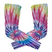 WXLIFE Abstract Swirl Rainbow Tie Dye Sun Uv Protection Sport Arm Sleeves for Men Women Kids Running Basketball Cycling Arm Warmer Sleeves 1 Pair