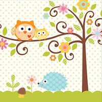 Creative Converting 16-Count Paper Lunch Napkins, Happi Tree Sweet Baby - 667128