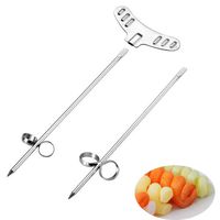 2Pc Potato Vegetable Manual Roller Spiral Coil Cutter Twist Knife Screw Slicer Stainless Steel DIY Magic Roller Kitchen Fruit Carving Tool Rotating Machine