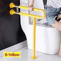 ASDFGH Toilet Safety Handrail Bathroom Handrail Elderly Non-Slip Handle Stainless Steel Shower Safety Bar Wall-Mounted Bathtub Handrail (Color : B Yellow)