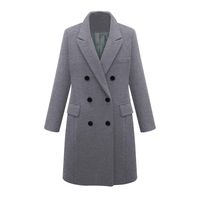 Pumsun Womens Winter Lapel Wool Coat Trench Jacket Long Parka Overcoat Outwear (4XL, Gray)