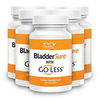 Bladder Sure with Go Less Health Supplement – Maximum Strength Pumpkin Seed Formula – Control Overactive Bladder Within A Week – 6 Bottles, 180 Capsules
