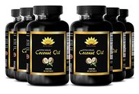 Fatty acids - Extra Virgin Coconut Oil 3000 MG - Anti Fatigue Supplement - 6 Bottles 360 Softgels