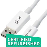 AmazonBasics USB Type-C to USB-A Male 3.1 Gen2 Adapter Charger Cable - 3 Feet (0.9 Meters) - White (Renewed)