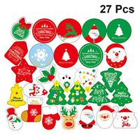 YeahiBaby Christmas Hanging Paper Tags Gift Baking Package Home Window Decor 27Pcs