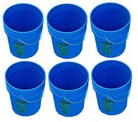 5 Gallon Plastic Buckets Six (6) Pack,Blue