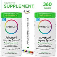 Rainbow Light - Advanced Enzyme System (2 Packs of 180 Vegetarian Caps) - Reduce Occasional Gas, Indigestion & Bloating - Vegan | Gluten-Free