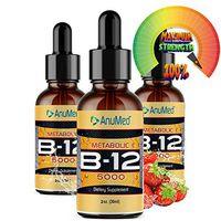 (3 Pack) Anumed Vitamin B12 sublingual Drops 5000 MCG with Methylcobalamin |Promotes Energy, Metabolic, Nervous System, Brain Health, Memory, Digestive System, Highly Bioavailable Vegan-Friendly(2oz)