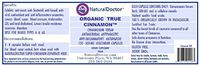 NATURALDOCTOR Organic True Cinnamon, 120-500 MG Vegetarian Capsules