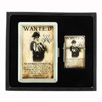 Vintage Pirate Ship S15 Silver Cigarette Case/Wallet and Flip Top Oil Lighter Gift Set Retro High Seas