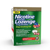 GoodSense Nicotine Polacrilex Lozenge 4mg, Mint Flavor, 72-count, Stop Smoking Aid, GoodSense Smoking Cessation Products
