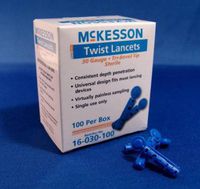 McKesson Twist Top Lancets 30 Gauge - Case of 5000 (100 per Box, 50 Boxes per Case)