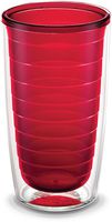Tervis 1224225 Clear & Colorful Color Collection NA 16oz Tumbler Red Inner with No Lid, 16 oz Tritan