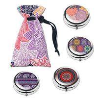 4 Pack Pill Boxes with Pouch Bag - Lizimandu Compact 3 Compartment Medicine Case, Pill Box for Pocket or Purse (5-Colors Elephant)