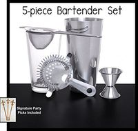 5-piece Bartender and Mixologist Set w/Signature Cocktail Picks