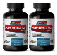Chlorella and Spirulina Capsules - Pure Spirulina 500mg - Spirulina Herbal Supplement for Skin Health and Appearance (2 Bottles 120 Capsules)