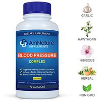 Blood Pressure Complex Pills to Support Natural Blood Pressure Level - Advanced Supplement Vitamins & Herbs with Garlic, Hawthorn Berry & forskolin to Support Stress Reduction - 90 Capsules