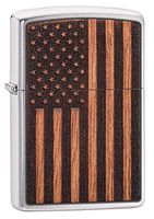 Zippo Woodchuck USA American Flag Pocket Lighter