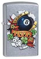 Zippo Luck Tattoo Street Chrome Lighter