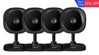 Wireless Security Camera 1080P,180 Degree Panoramic Camera with Motion Detection,Night Vision,Two-Way Audio,Home Security WiFi IP Camera for Office/Baby/Nanny/Pet Monitor (Balck-4 Pack)