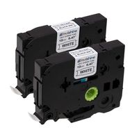 Molshine Compatible Heat Shrink Tube Label Tape, Replacement for Brother HSe231 HSe-231 HS-231 HS231 Black On White 9mm x 1.5m (1/2 inch x 4.9 feet), 2 Pack