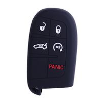 XUHANG Sillicone key fob Skin key Cover Remote Case Protector Shell for Jeep Grand Cherokee Chrysler 300 Dodge Durango Charger Challenger Journey smart remote 5 button black
