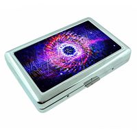 Empath Symbol Cosmos Em1 Hip Silver Cigarette Case Id Holder Metal Wallet 4" X 2.75" RFID Protection
