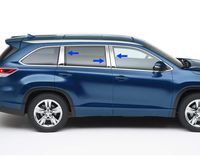 Made in USA! Works with 2014-2019 Toyota Highlander 6PC Stainless Steel Pillar Post Trim