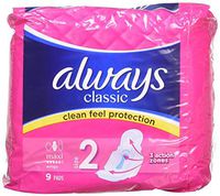 Always Classic Maxi Sanitary Pads With Wings (9 Pads) (Pack of 3)