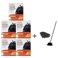 5 Pack 50 gal. Extra Large Clear Trash Bags (50-Count)