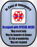 Special Needs Medical Alert Safety Decal Sticker