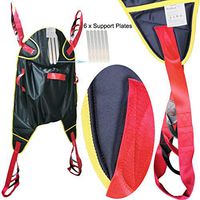 Patient Lift Medical Slings Transfer Belts Toilet Bath Shower Aids Full Body Divided Leg Straps Carrier Seating Cushion with Padded Buffer Head Back Support AnyBack Free Size Load 460 Lbs Black