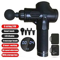 XTSP Massage Gun, theragun, deep Tissue Massager, hypervolt Massage Gun, Muscle Massager, Cordless Impact Massage Gun, Portable Massager with 6 Massage Heads (Color : Black1)