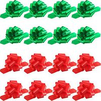 Tatuo 16 Pieces Christmas Pull Bows Gift Wrap Bows with Ribbon for Christmas Wedding Decoration, Gift Wrapping, 5 Inches Diameter